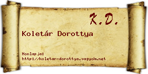 Koletár Dorottya névjegykártya