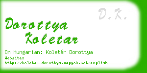 dorottya koletar business card