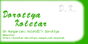 dorottya koletar business card